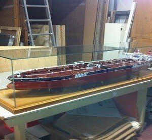Display Case in Toughened Glass with Wooden Base. (SC)